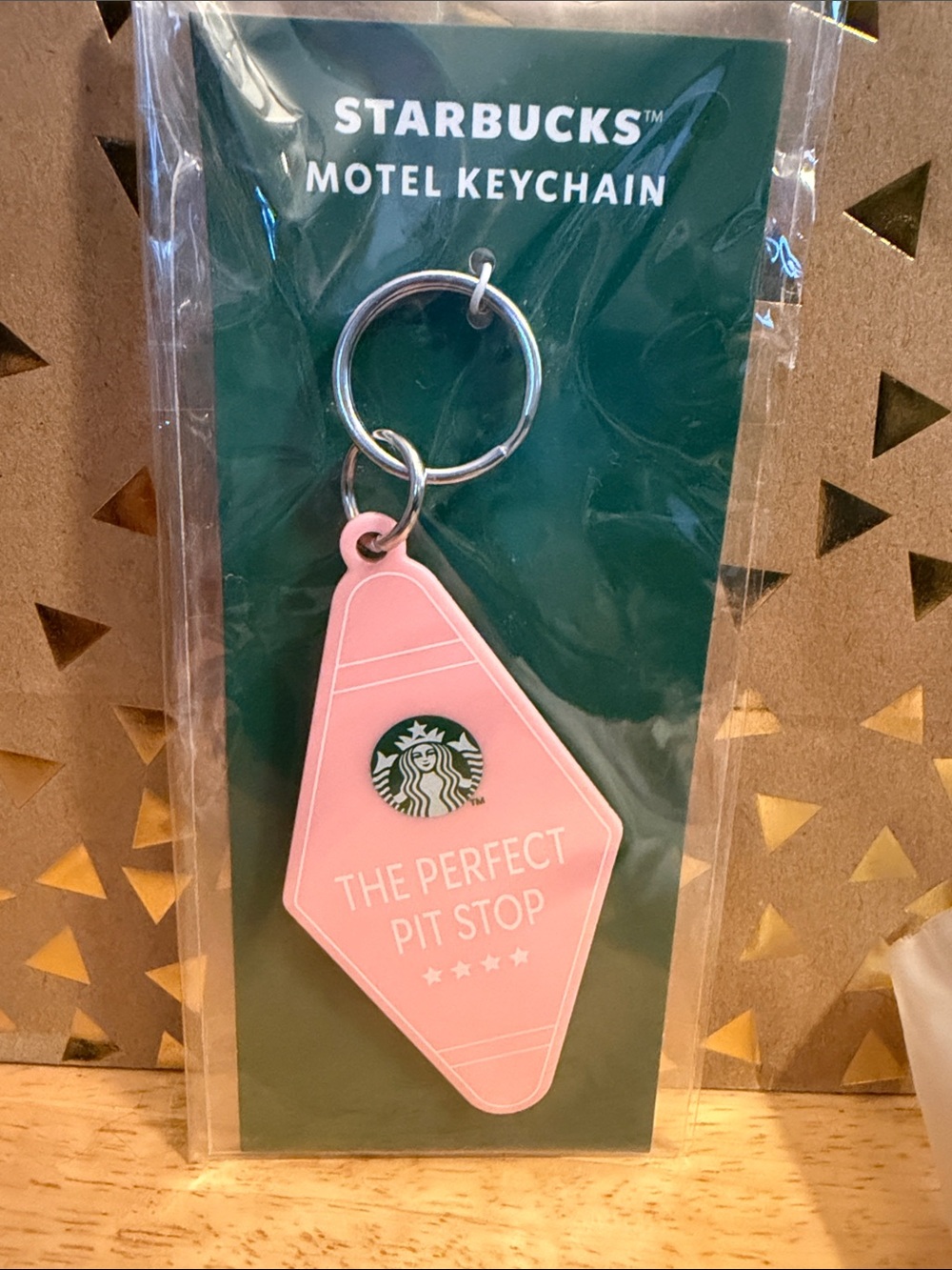 Starbucks Pink Motel Keychain with Logo